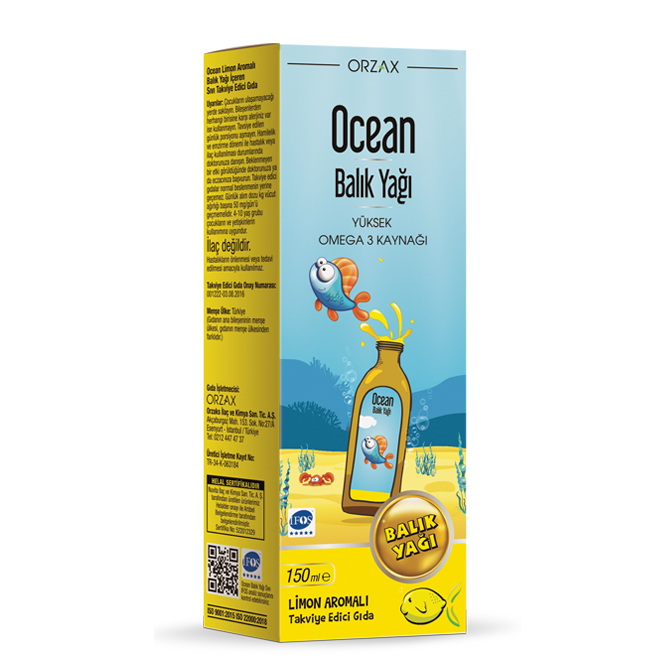 Orzax Ocean Omega3 Limon Aromalı Şurup 150 ml