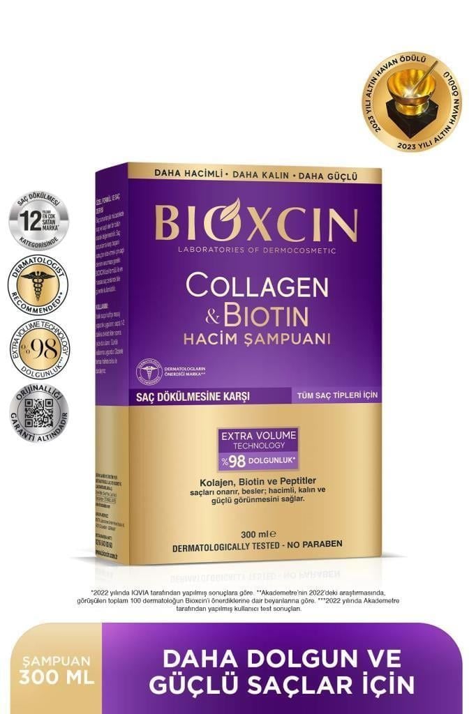 Bioxcin Collagen & Biotin Ekstra Hacim & Dolgunlaştırıcı Şampuan 300 ml