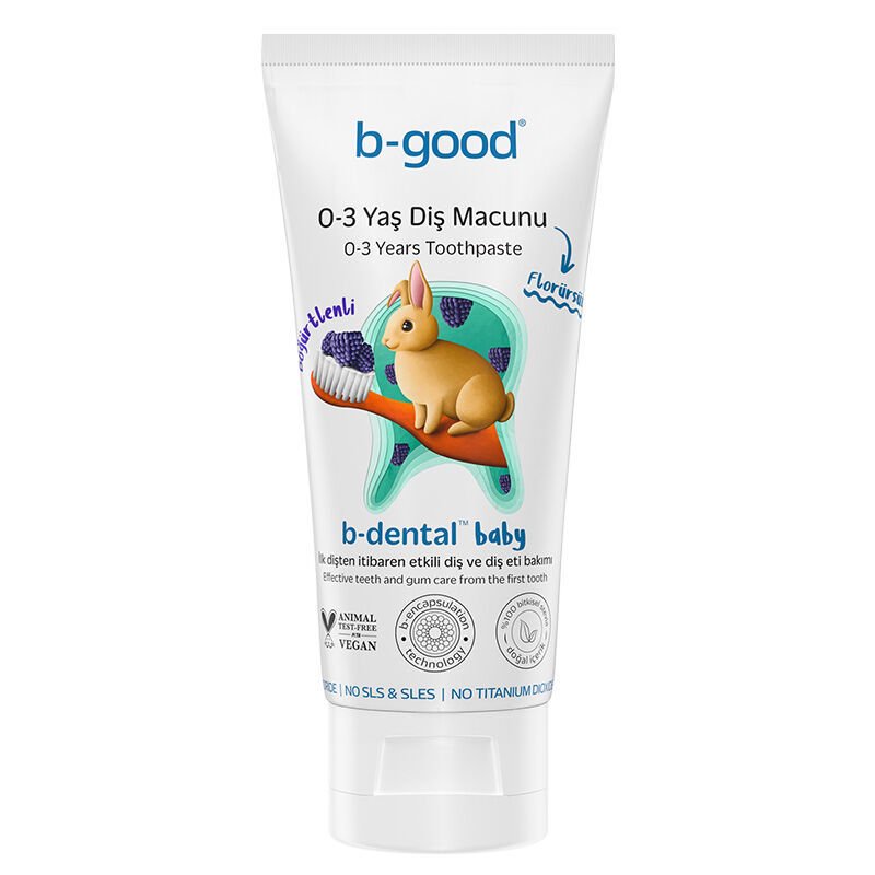 B-Good B-dental 0-3 Yaş Diş Macunu Florürsüz Böğürtlen 50 ml