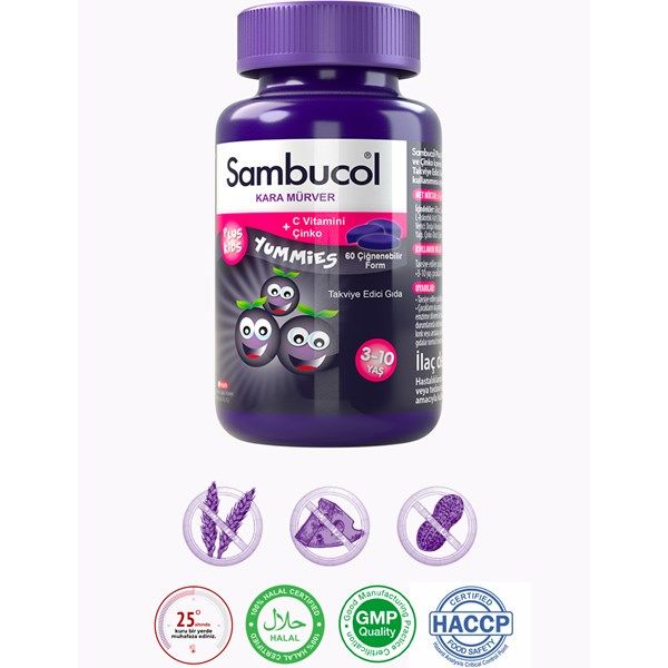 SAMBUCOL KARABÜRVER PLUS KIDS YUMMIES 3-10 YAŞ 60 ÇİĞ.TB.